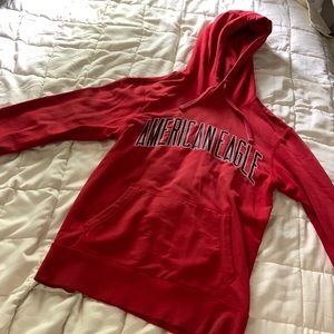 Red American Eagle logo hoodie